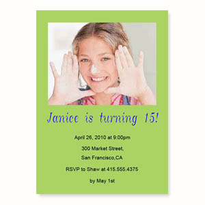 Lime Birthday Invitations, 5x7 Stationery Card
