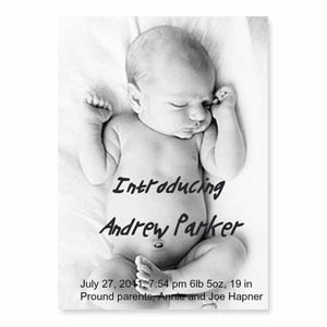 Full Photo Birth Announcements, 5x7 Portrait Stationery Card