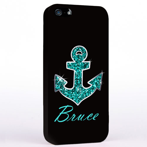 Glitter Turquoise Anchor