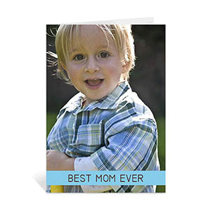 Personalized Mothers Day Greeting Cards, 5x7 Folded Baby Blue