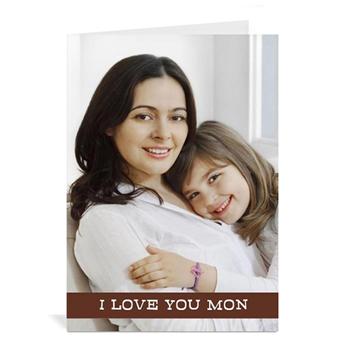 Personalized Mothers Day Greeting Cards, 5x7 Folded Chocolate