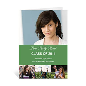 Four Collage Graduation Announcement, Honored Green