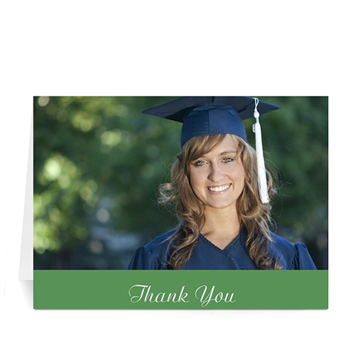 Graduation Thank You Card, Stylish Green