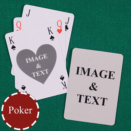 Heart Bridge Style Poker Size Custom Front and Back Playing Cards