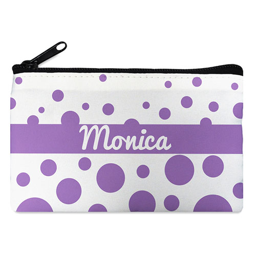 Lavender Polka Dot Personalized Cosmetic Bag