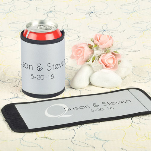 Silver Wedding Personalized Can And Bottle Wrap