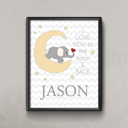 Moon Personalized Name Poster Print For Kids