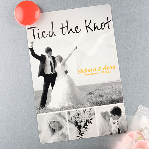 Tied The Knot Personalized Wedding Photo Magnet 4x6 Large
