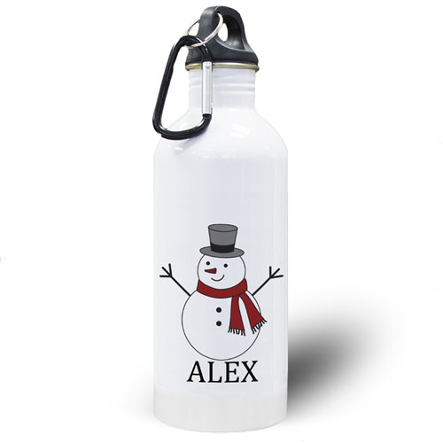 Personalized Photo Snowman Water Bottle