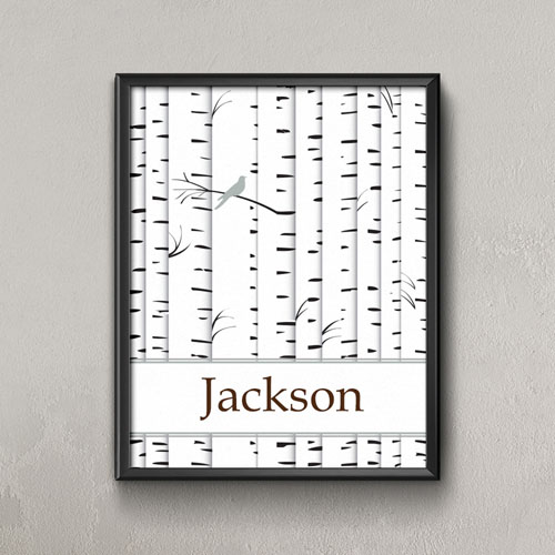 Family Tree One Black Bird Personalized Poster Print, Small 8.5