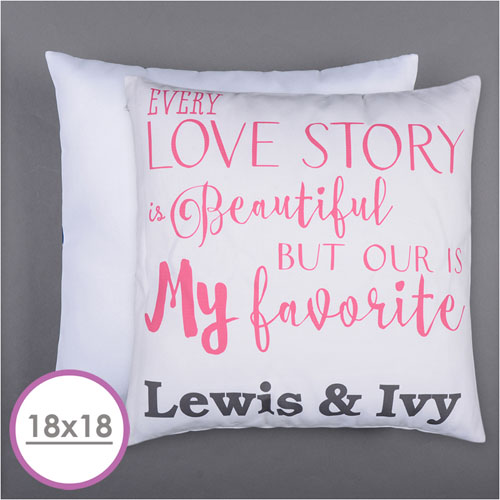 Love Story Personalized Pillow Cushion (18 Inch) (No Insert) 