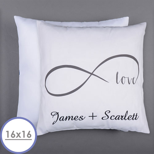 Infinity Love Personalized Pillow 16 Inch  Cushion (No Insert) 