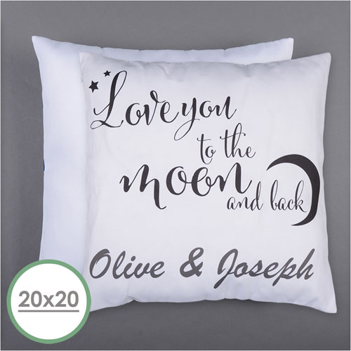 Love You To The Moon Personalized Pillow 20 Inch  Cushion (No Insert) 