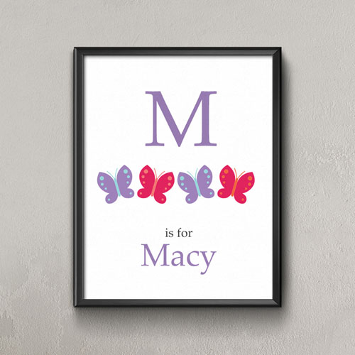 Butterflies Personalized Poster Print For Kids