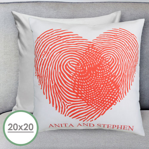 Heart Fingerprint Personalized Large Pillow Cushion Cover 20