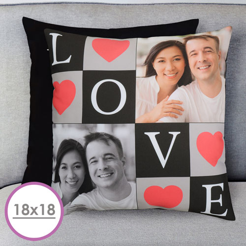 Love Collage Personalized Large Cushion 18