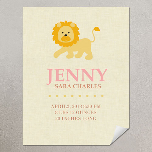 Lion Girl Personalized Poster Print, small