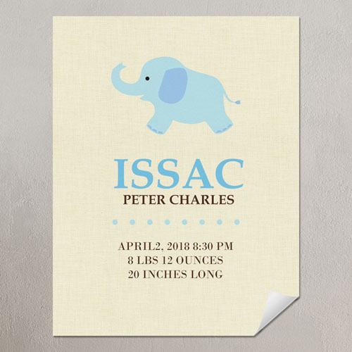 Elephant Boy Personalized Poster Print, small