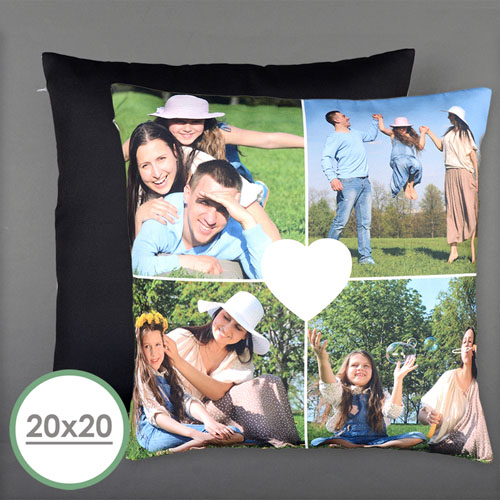 Heart Personalized Photo Large Pillow Cushion Cover 20