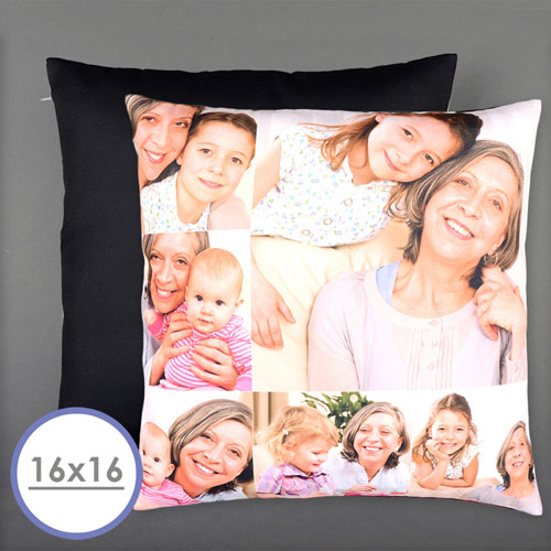 Six Collage Photo Personalized Pillow 16 Inch  Cushion (No Insert) 
