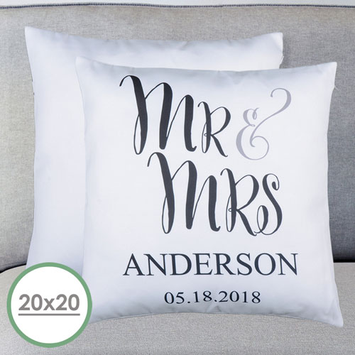 Mr. And Mrs. Personalized Large Pillow Cushion Cover 20