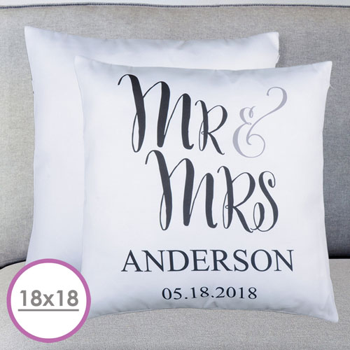 Mr. And Mrs. Personalized Large Cushion 18