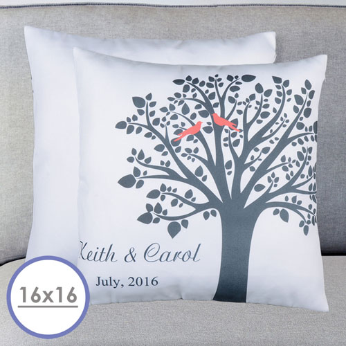 Love Birds Personalized Pillow Cushion (No Insert) 