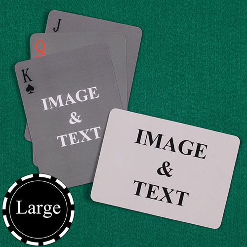 Large Size Simple Custom Front and Landscape Back Playing Cards
