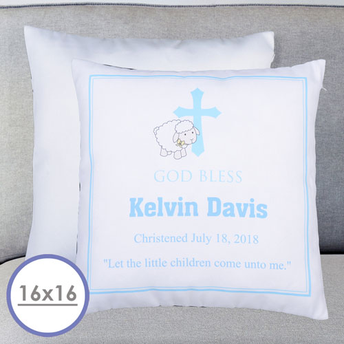 Boy Christening Personalized Pillow Cushion Cover 16