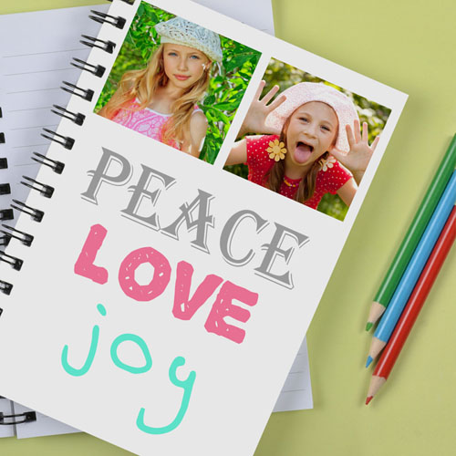 Personalized Peace, Love, Joy Notebook