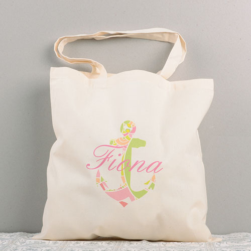 Colorful Nautical Anchor Cotton Tote Bag