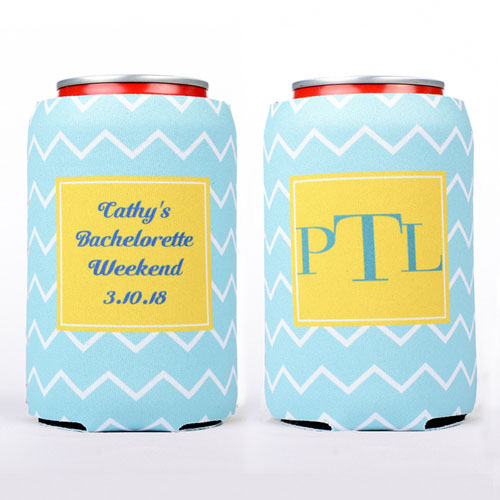 Ocean Chevron Personalized Can Cooler