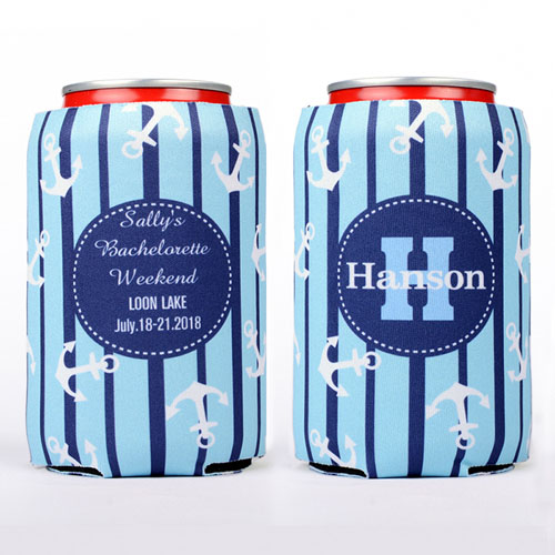Strip And Anchor Personalized Can Cooler