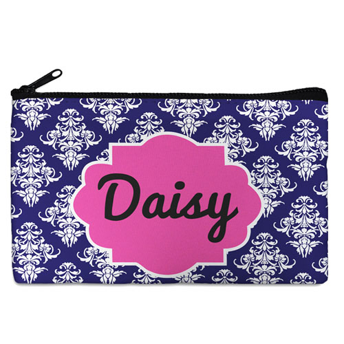 Navy Vintage Personalized Cosmetic Bag