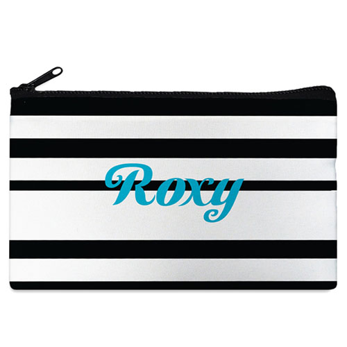 Black Stripe Personalized Cosmetic Bag