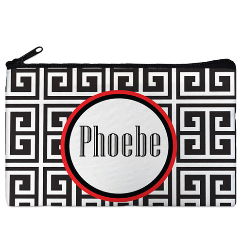 Black Grid Personalized Cosmetic Bag