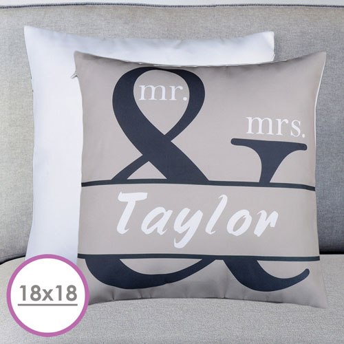 Mr. And Mrs. Personalized Name Large Cushion 18