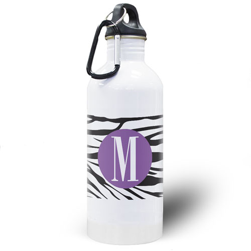 Zebra Print Personalized Water Bottle