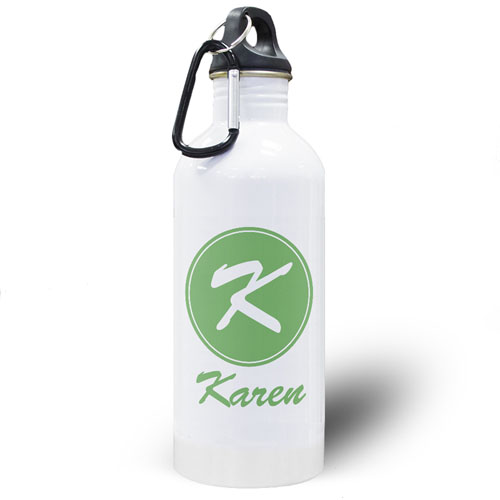 Personalized Name Green Water Bottle