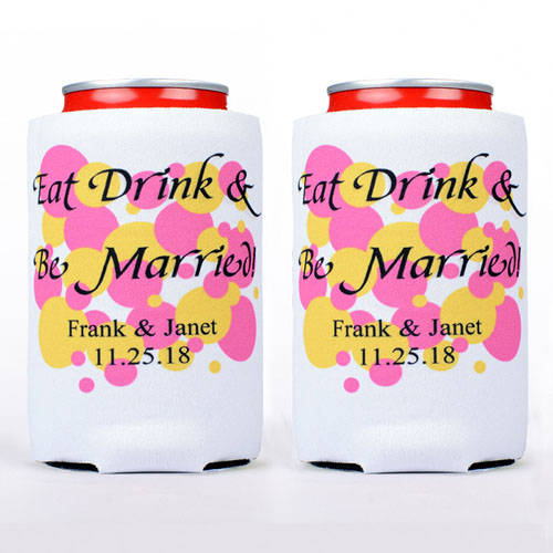 Eat, Drink & Be Married Personalized Can Cooler