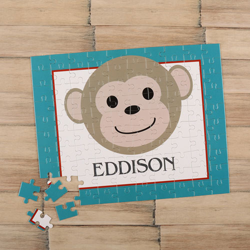 Monkey Boy Personalized Kids Puzzle