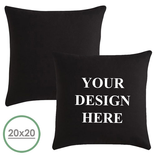 20 X 20 Custom Design Pillow (Black Back)  Cushion (No Insert) 