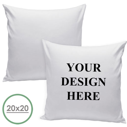 20 X 20 Custom Design Pillow (White Back) Cushion (No Insert) 