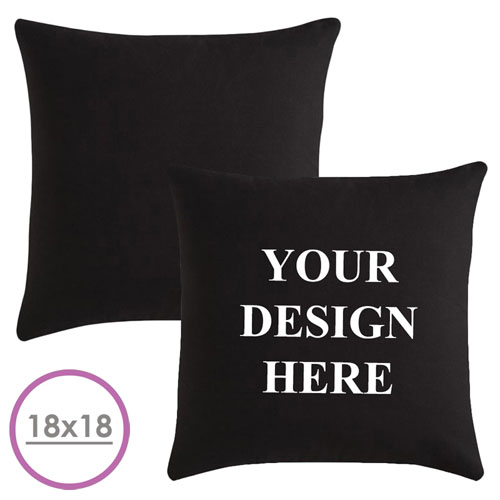 18 X 18 Custom Design Pillow (Black Back)  Cushion (No Insert) 