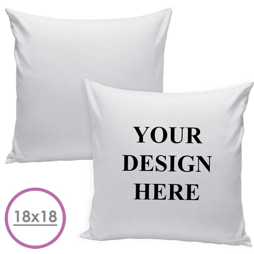 18 X 18 Custom Design Pillow (White Back) Cushion (No Insert) 