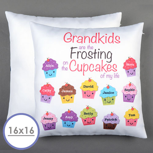 Twelve Cupcakes Personalized Pillow Cushion Cover 16