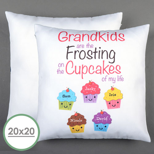 Five Cupcakes Personalized Large Pillow Cushion Cover 20