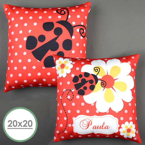 Ladybug Personalized Large Pillow Cushion Cover 20
