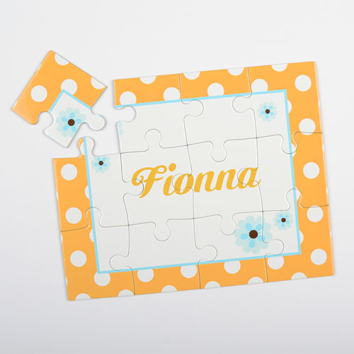 Dots and Flowers Personalized Kids Puzzle