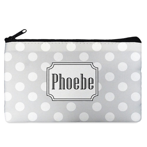 Polka Dots Personalized Cosmetic Bag (Many Colors)